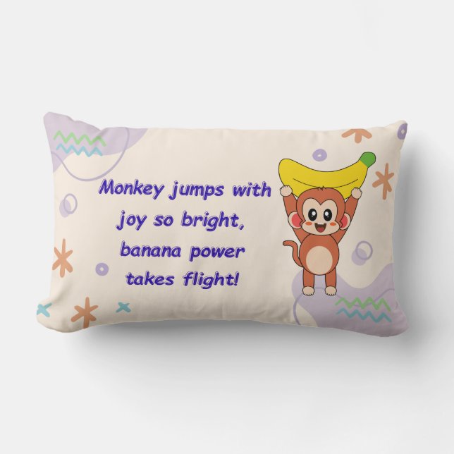 Coussin Rectangle Playful Monkey Poem (Recto)