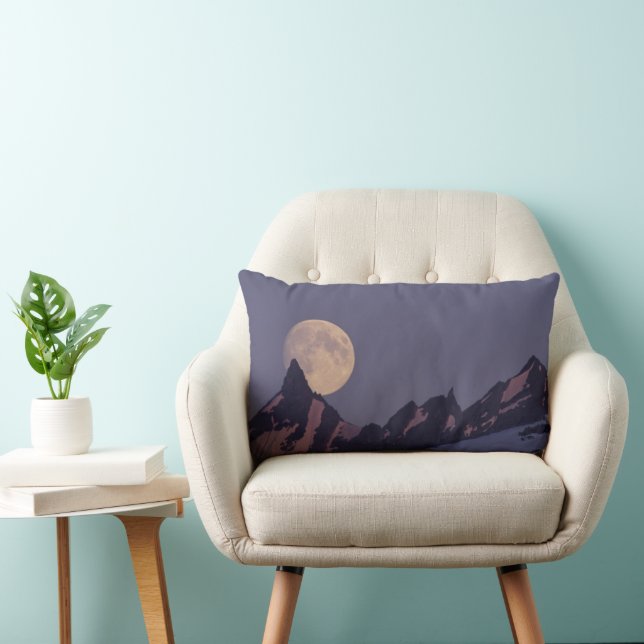 Coussin Rectangle Pleine lune augmente | Chugach Mountains Alaska (Chaise)