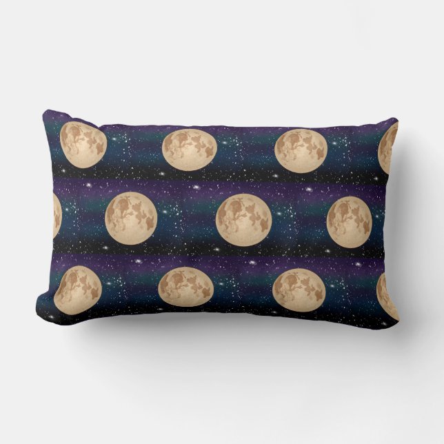 Coussin Rectangle Pleine lune sur la main étoilée (Recto)