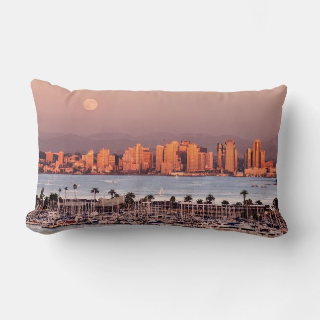 Coussin Rectangle Pleine lune sur San Diego (Recto)