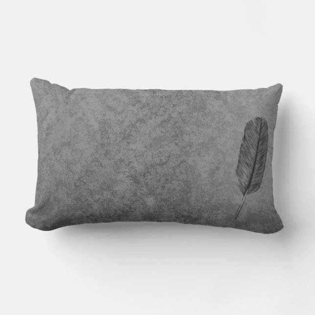 Coussin Rectangle Plume grise (Recto)