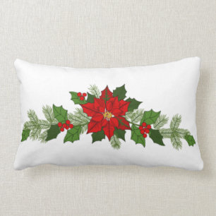 Coussin Rectangle Poinsettia de Noël