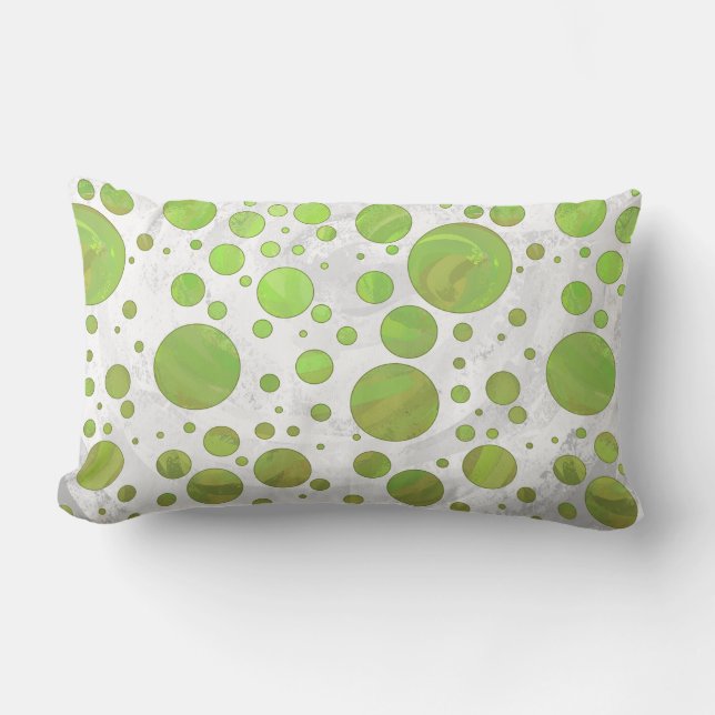 Coussin Rectangle Point de Polka verte du Kiwi Bash (Recto)