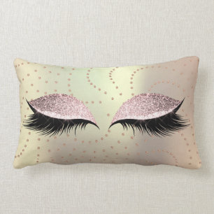 Coussin Rectangle Pointes de maquillage rose Parties scintillant Swa