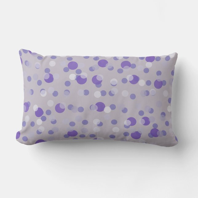 Coussin Rectangle points violets, lavande et gris (Recto)