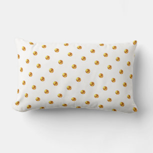 Coussin Rectangle Pois d'or en blanc