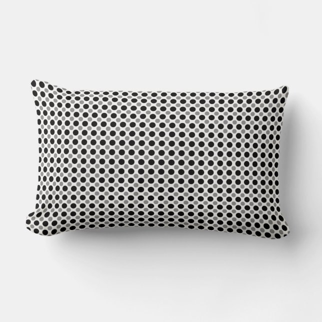 Coussin Rectangle Pois gris et noir (Recto)