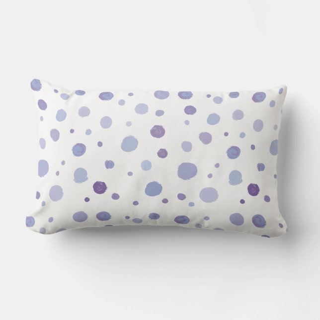 Coussin Rectangle pois peint à la main (Recto)