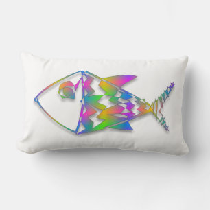 Coussin Rectangle Poisson Abstrait coloré