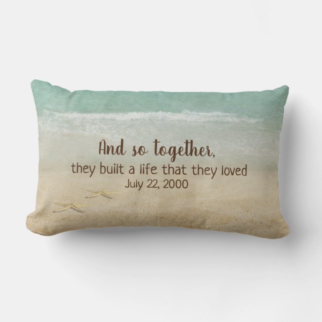 Coussin Rectangle poisson d'eau sur la plage (Recto)