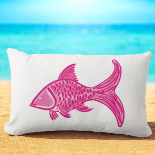 Coussin Rectangle Poisson Rose Prépa