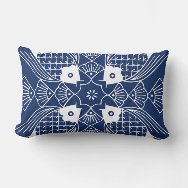 Coussin Rectangle Poisson sous-marin avec Arrière - plan bleu (Recto)