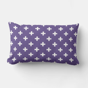 Coussin Rectangle Polka blanche croise sur ultra violet