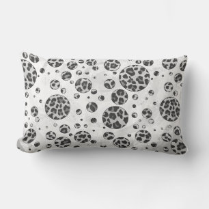 Coussin Rectangle Polka Dot Leopard Design noir et blanc
