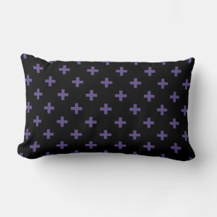Coussin Rectangle Polka ultra violet croise sur noir
