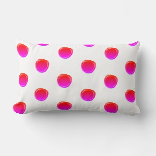 Coussin Rectangle Polkadot rose au néon (Recto)