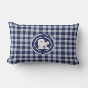 COUSSIN RECTANGLE POODLE DE JOUET DE CHIEN (BLEU)