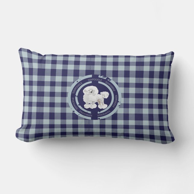 COUSSIN RECTANGLE POODLE DE JOUET DE CHIEN (BLEU) (Recto)