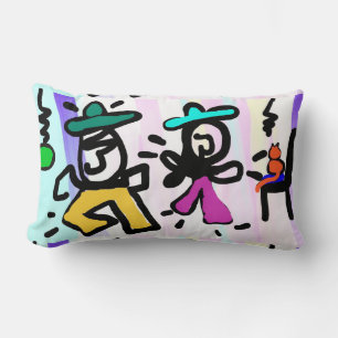 Coussin Rectangle Pop Art Peinture Danse!