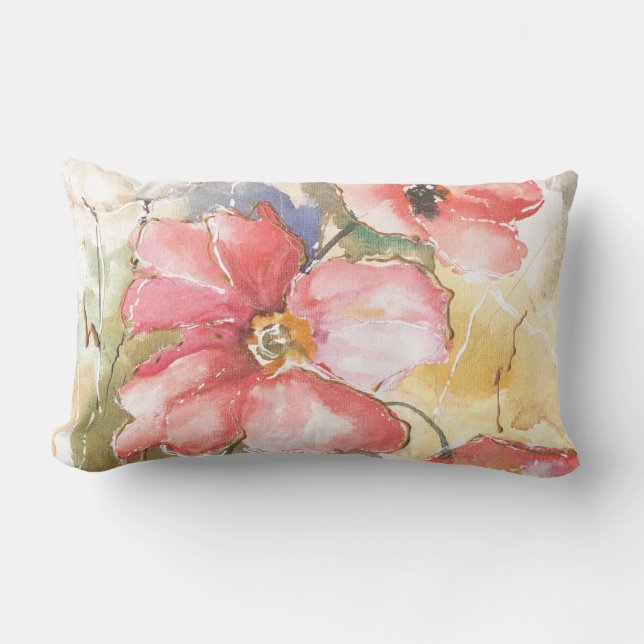 Coussin Rectangle Poppies douces I (Recto)