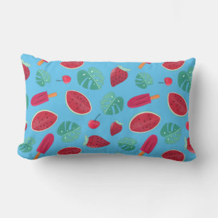 Coussin Rectangle Popsicle, cerise, fraise et pastèque