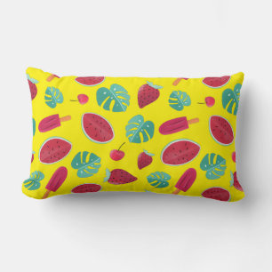 Coussin Rectangle Popsicle, cerise, fraise et pastèque