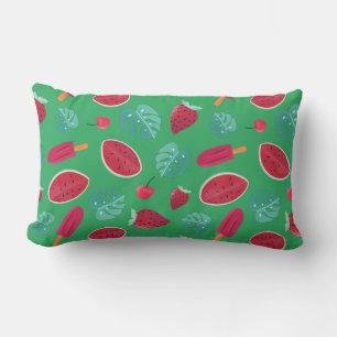 Coussin Rectangle Popsicle, cerise, fraise et pastèque