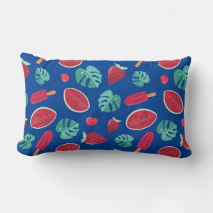 Coussin Rectangle Popsicle, cerise, fraise et pastèque