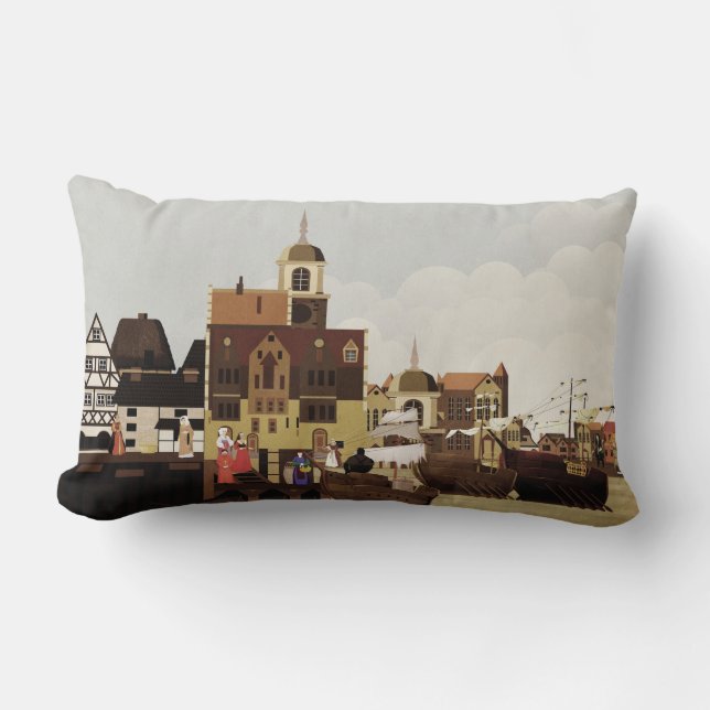 Coussin Rectangle Port médiéval (Recto)