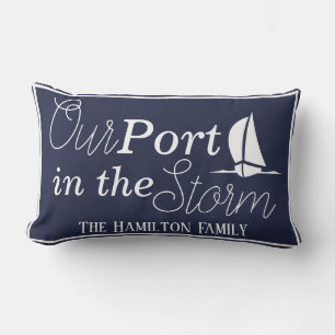 Coussin Rectangle Port nautique dans la tempête Voilier & Marine