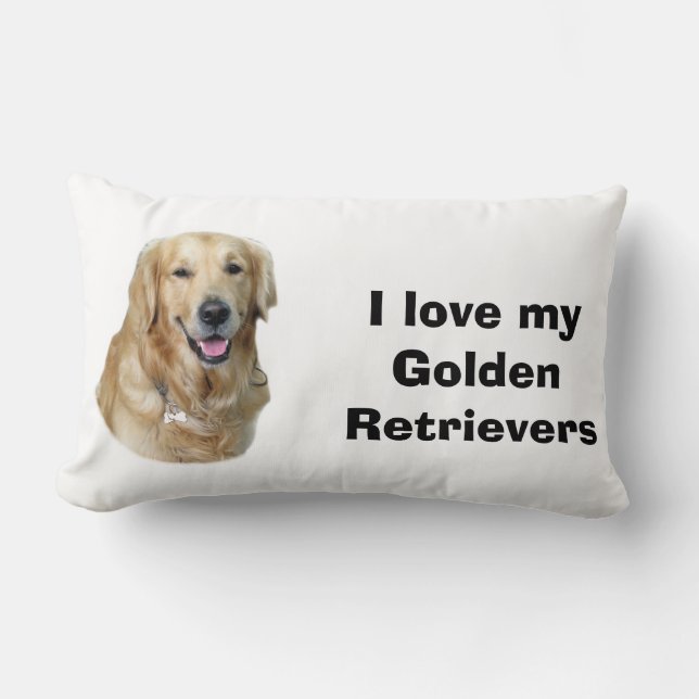 Coussin Rectangle Portrait de photo de chien de golden retriever (Recto)