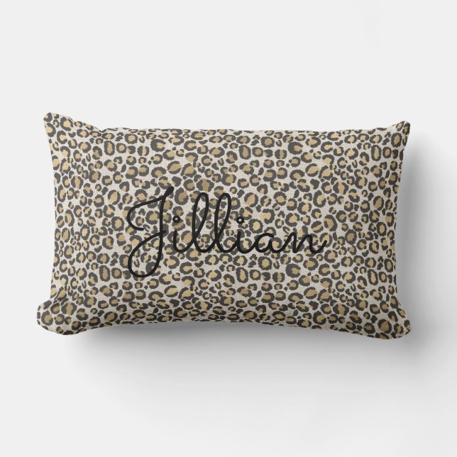 Coussin Rectangle Poster de animal Leopard Neutrals NOM Chic tendanc (Recto)