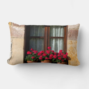 Coussin Rectangle Pots de fleurs de fenêtres dans le village