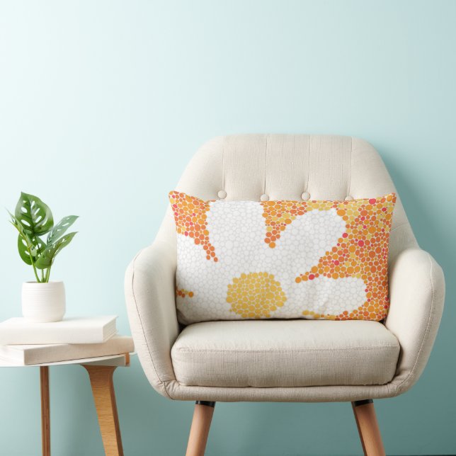 Coussin Rectangle Pots et marguerite (Chaise)