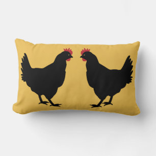 Coussin Rectangle Poules noires