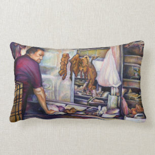 Coussin Rectangle Poulet baisé au soleil, Singapour