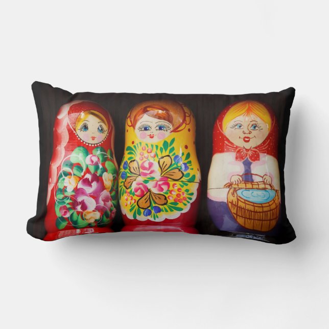Coussin Rectangle Poupées colorées Matryoshka (Recto)