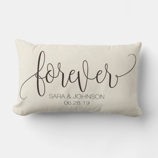 Coussin Rectangle Pour toujours, Calligraphie, Cadeau Mariage person (Recto)
