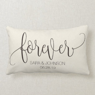 Coussin Rectangle Pour toujours, Calligraphie, Cadeau Mariage person