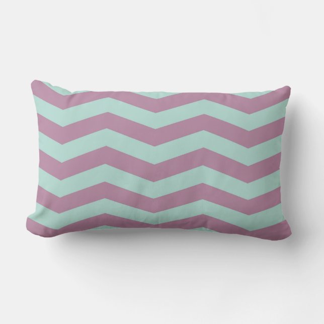 Coussin Rectangle Pourpre/carreau Chevron d'Aqua (Recto)