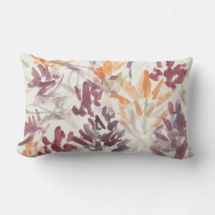 Coussin Rectangle Pourpre de peinture de fleur abstraite