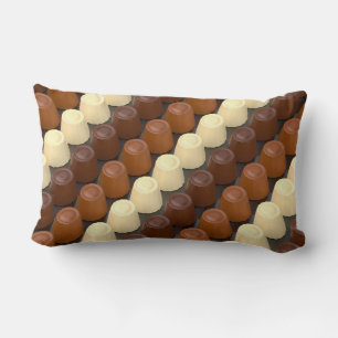 Coussin Rectangle Pralines de chocolat noir, blanc et lait