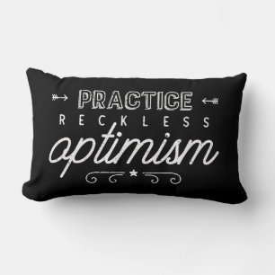 Coussin Rectangle Pratiquer la typographie optimiste imprudente
