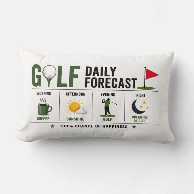 Coussin Rectangle Prévisions de golf quotidiennes  (Recto)