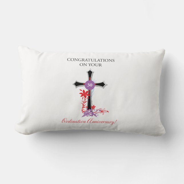 Coussin Rectangle Priest 30ème anniversaire de l'ordination Croix no (Recto)