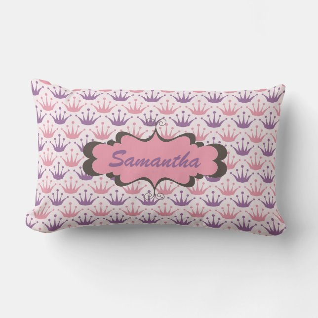 Coussin Rectangle Princesse Crown Personalized Pillow Cushion (Recto)