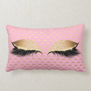 Coussin Rectangle Princesse Gold Glitter Black Makeup tient le