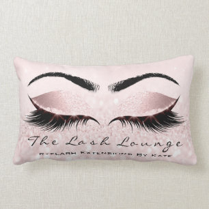 Coussin Rectangle Princesse rose Girly d'oeil de mèche de maquillag