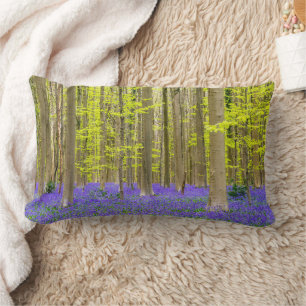 Coussin Rectangle Printemps dans la forêt bleue