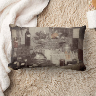 Coussin Rectangle Produits de Foire Agricole Partiellement Colorés d